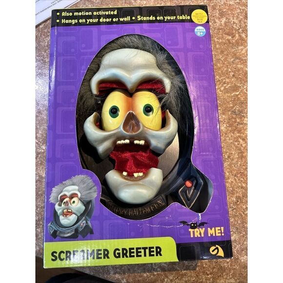 Screamer Greeter By Gemmy  Halloween. Screams, Talks, Lights Up And Drops Jaw - Picture 1 of 4